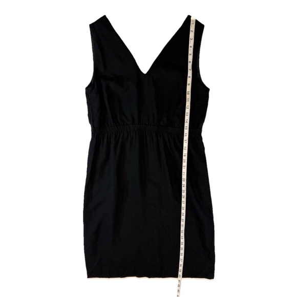 Ann Taylor Size 10 Black Double V Sheath Dress Sleeveless Linen Blend NWT $149 - Picture 6 of 15